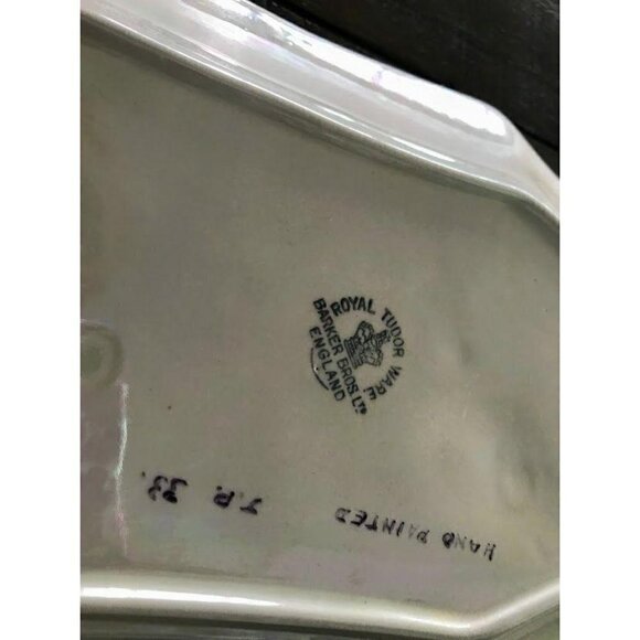 Barker Brothers Royal Tudor Ware Oblong Plate Floral Gilded - Picture 3 of 5